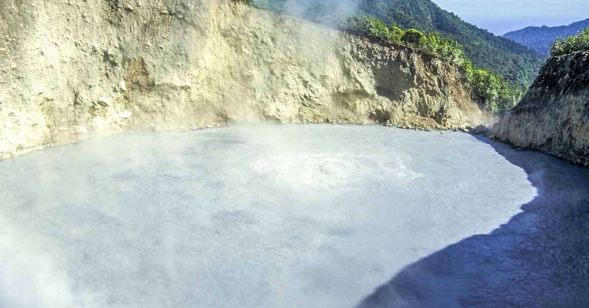 View from the rim of the Boiling Lake in Dominica