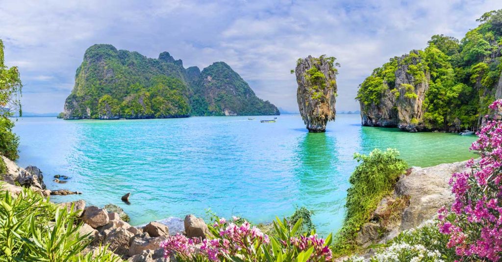 The beautiful beach on Phuket Island in Thailand